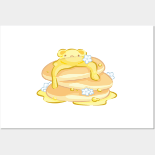 Melting Butter Bear Pancake Stack Posters and Art